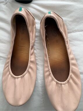 Tieks Ballet Flats in Blush Pink with Teal Tab